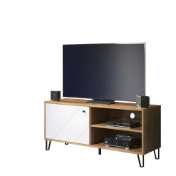 Tv-meubel Touch Melamine Naturel/Wit 123cm