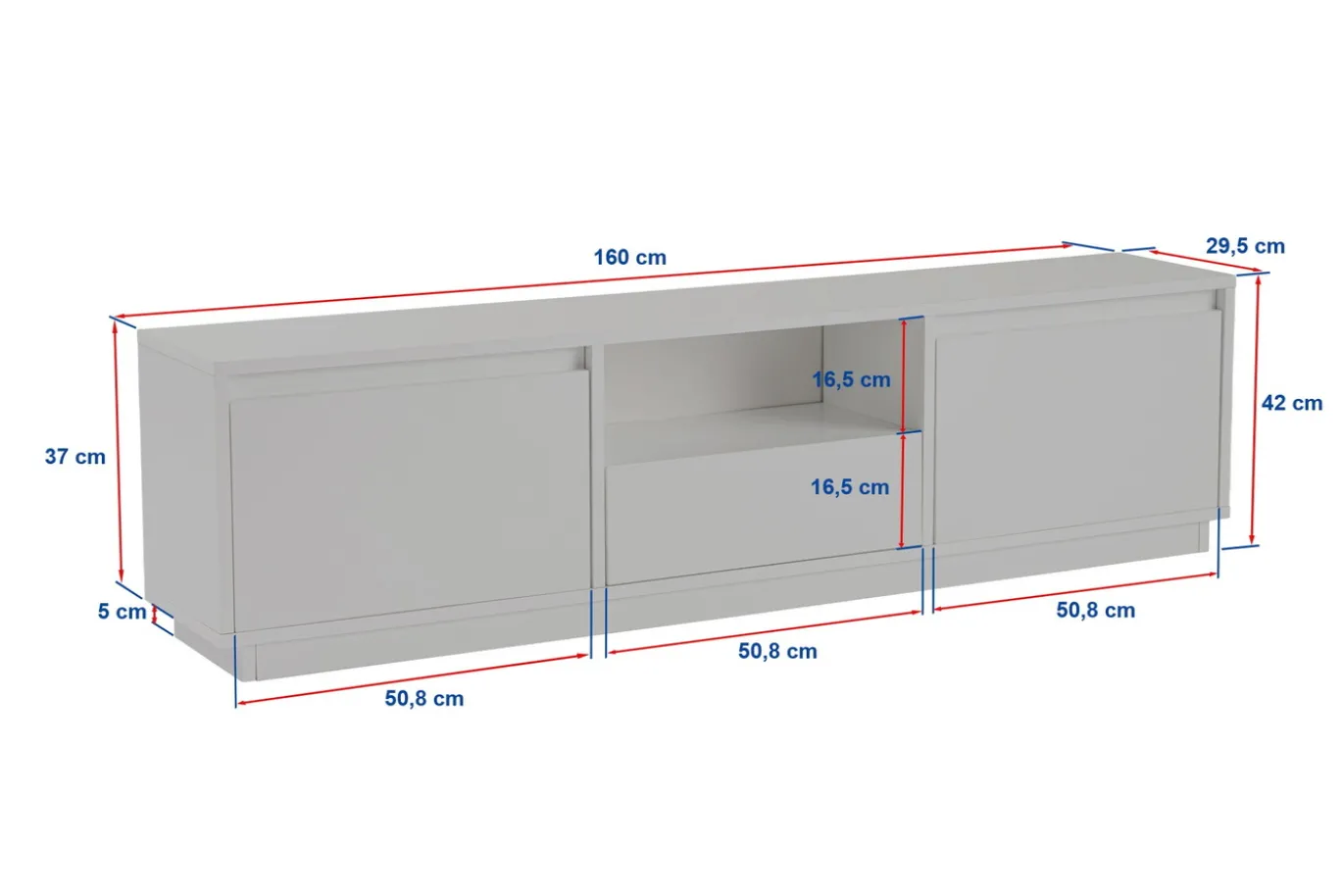 Tv-meubel Vanguard Travertinlook 160cm