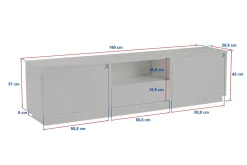 Tv-meubel Vanguard Wit Marmerlook 160cm