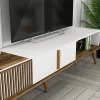 Tv-meubel + Wandschap Milan Melamine Walnoot Wit