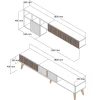 Tv-meubel + Wandschap Milan Melamine Walnoot Crème