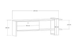 Tv-meubel Yonca Antraciet/Naturel 120cm