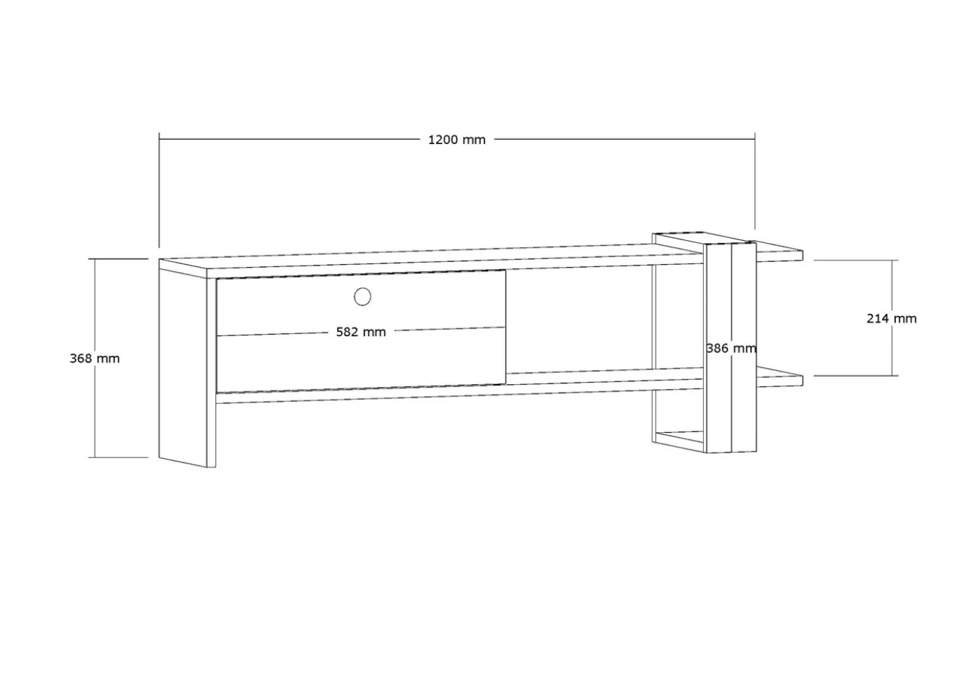 Tv-meubel Yonca Antraciet/Naturel 120cm