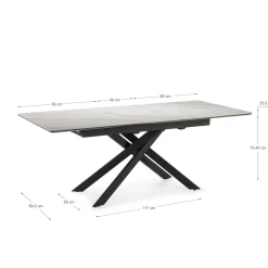 Uitschuifbare Eettafel Belma 160/200 Wit Matt Keramiek - Giga Meubel