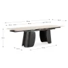 Uitschuifbare Eettafel Crisia 180/260cm Travertine - Giga Meubel