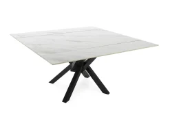 Uitschuifbare Tafel Arlene 90/150 Wit Zwart met Metaal - Giga Meubel