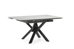 Uitschuifbare Tafel Arlene 90/150 Wit Zwart met Metaal - Giga Meubel