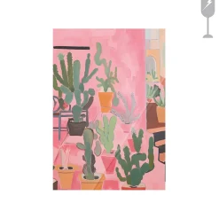 Urban Cotton Glasschilderij Cactus Party 40x60cm
