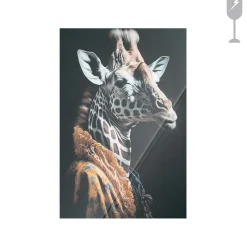 Urban Cotton Glasschilderij Giraffe 40x60cm