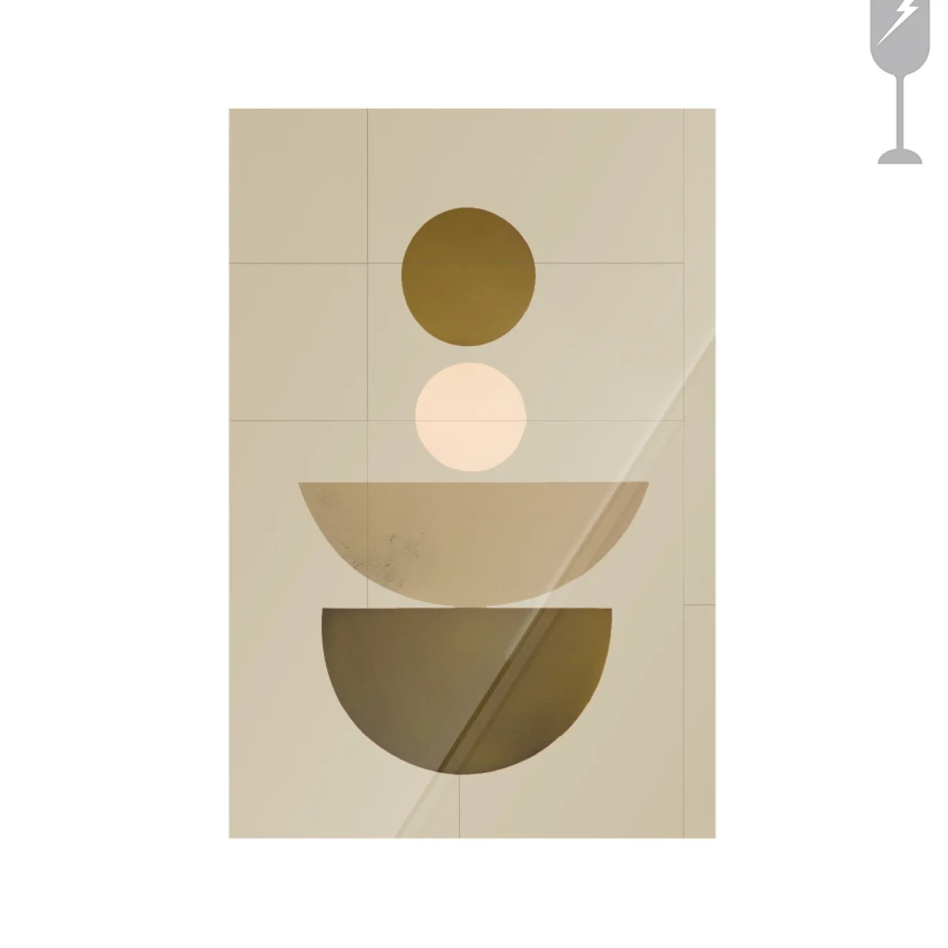 Urban Cotton Glasschilderij Forma 1 Beige 40x60cm