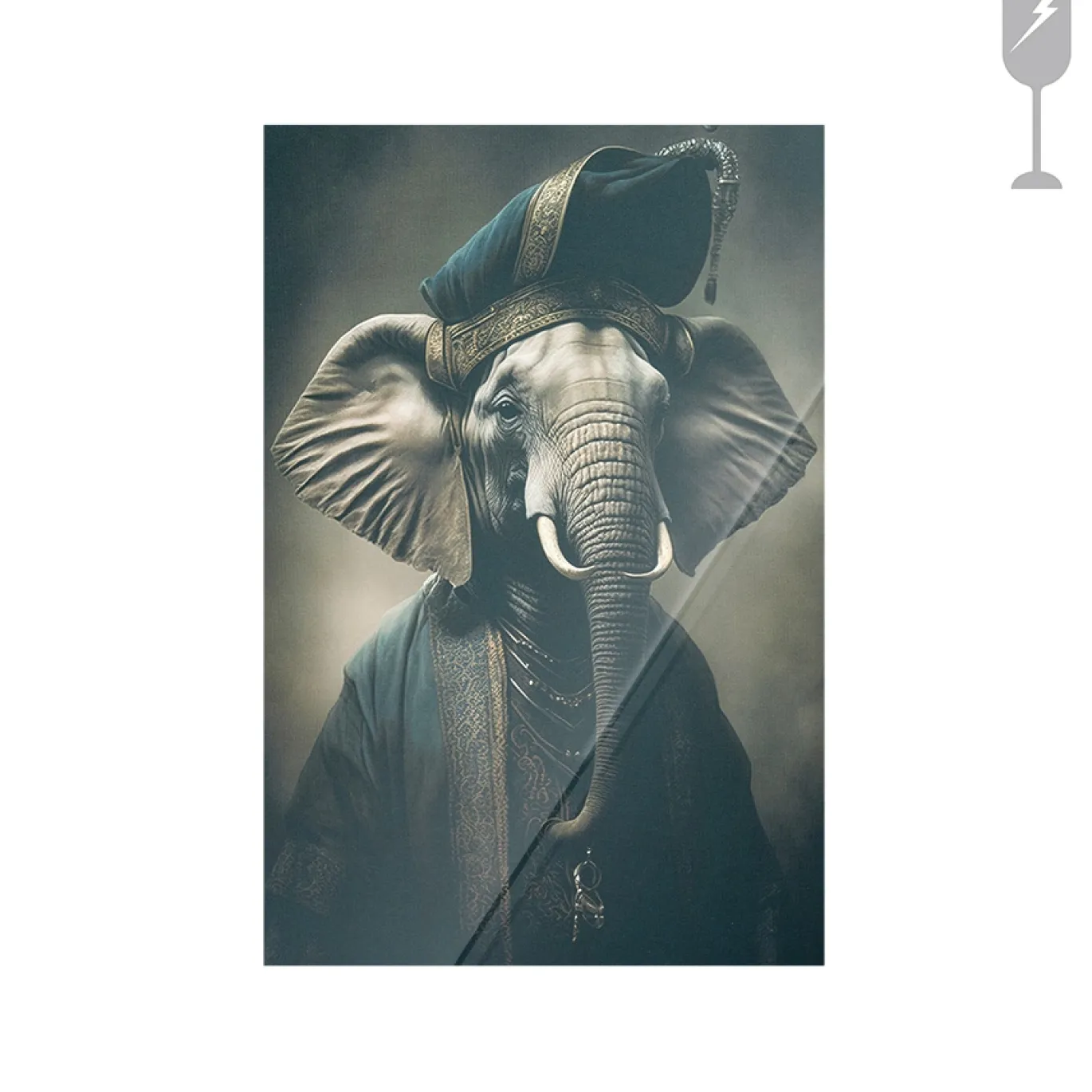 Urban Cotton Glasschilderij Elephant 40x60cm