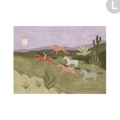 Urban Cotton Wandkleed Running Horses Large