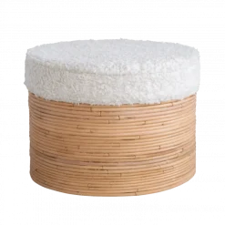 Urban Nature Culture Poef Rattan And Sherpa Naturel