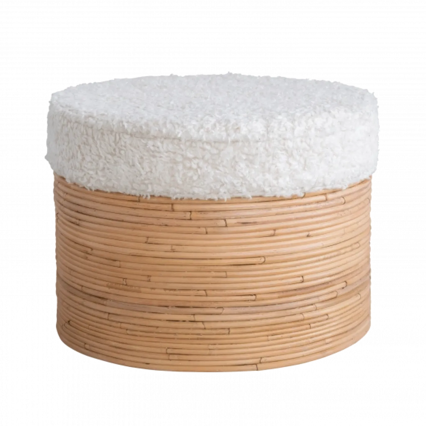Urban Nature Culture Poef Rattan And Sherpa Naturel