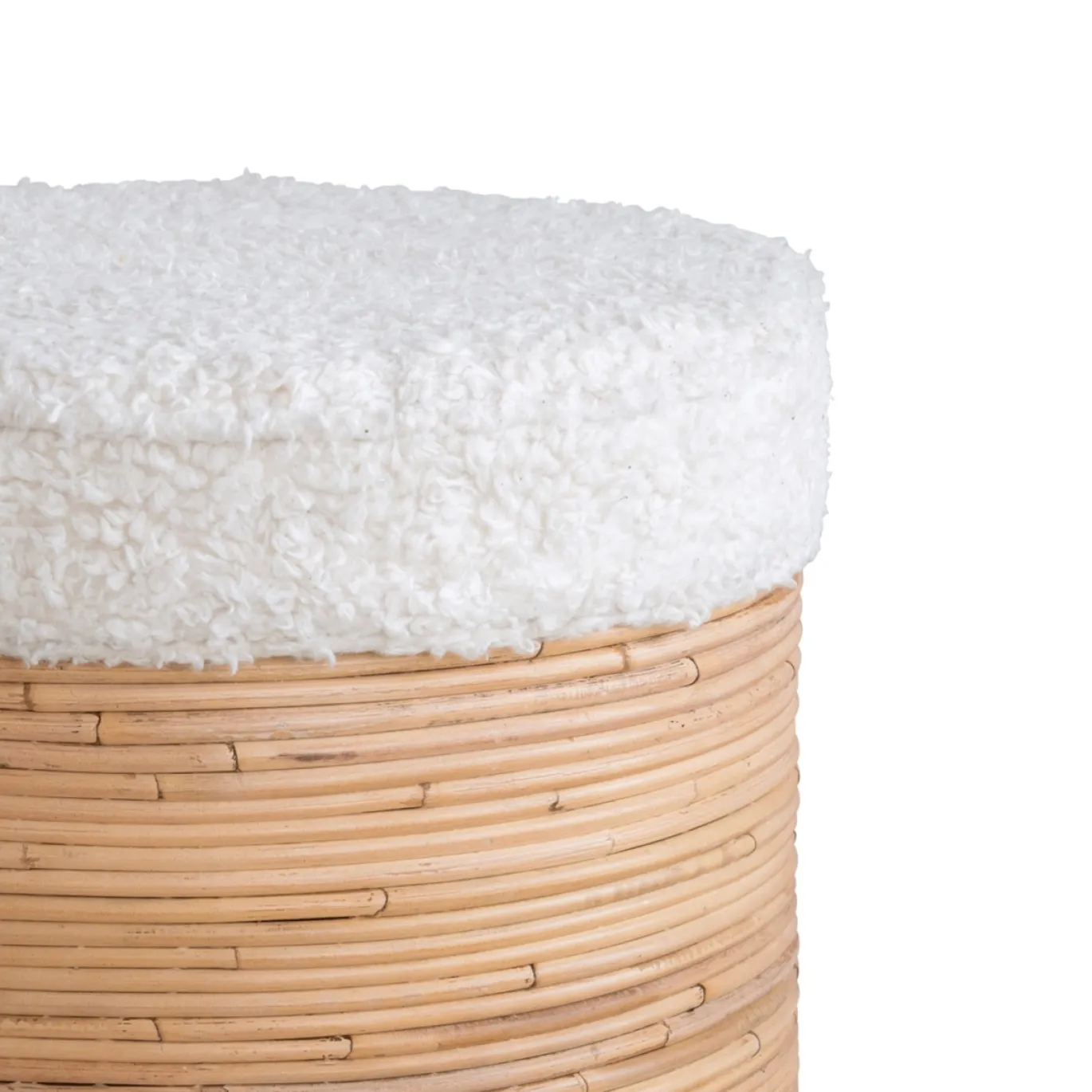 Urban Nature Culture Poef Rattan And Sherpa Naturel