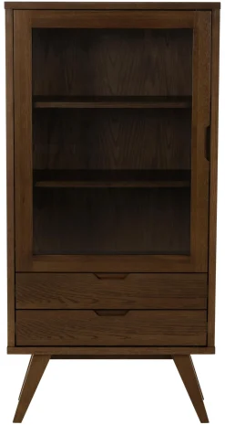 Vitrinekast Annie Eikenfineer Smoke 145cm - Giga Living
