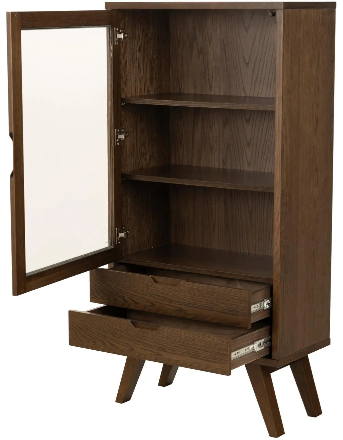 Vitrinekast Annie Eikenfineer Smoke 145cm - Giga Living