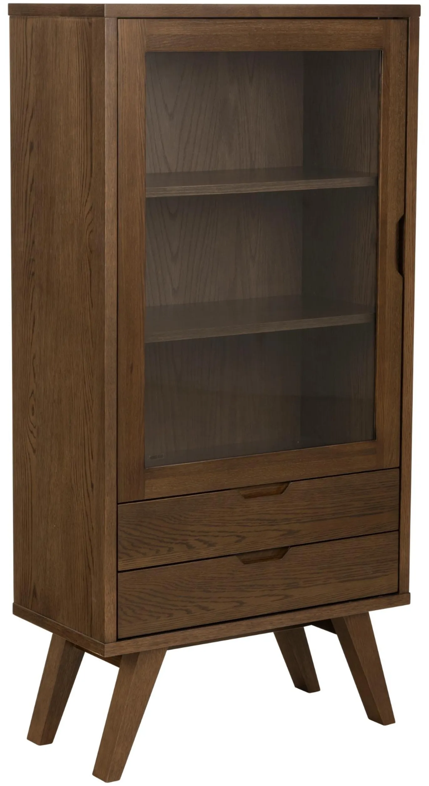 Vitrinekast Annie Eikenfineer Smoke 145cm - Giga Living
