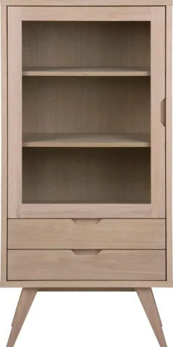 Vitrinekast Annie Eikenfineer Wit 145cm - Giga Living