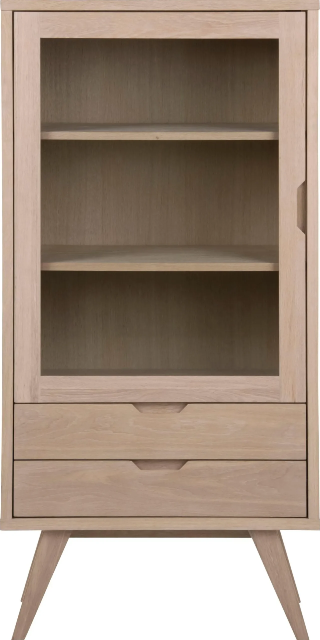 Vitrinekast Annie Eikenfineer Wit 145cm - Giga Living