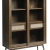 Vitrinekast Barrali Smoked Eiken 160cm - Giga Living