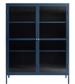 Vitrinekast Bronco Blauw H140 cm - Giga Living