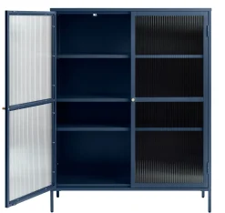 Vitrinekast Bronco Blauw H140 cm - Giga Living