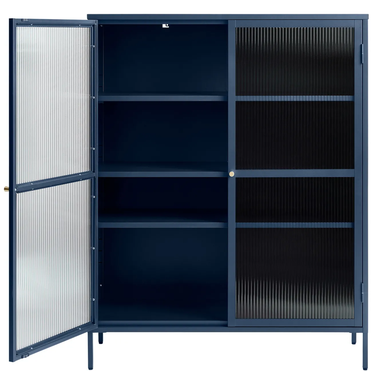 Vitrinekast Bronco Blauw H140 cm - Giga Living