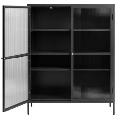Vitrinekast Bronco Zwart H140 cm - Giga Living