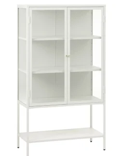 Vitrinekast Carmel Hoog Greige Metaal 160cm - Giga Living