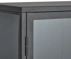Vitrinekast Carmel Hoog Zwart Metaal 160cm - Giga Living