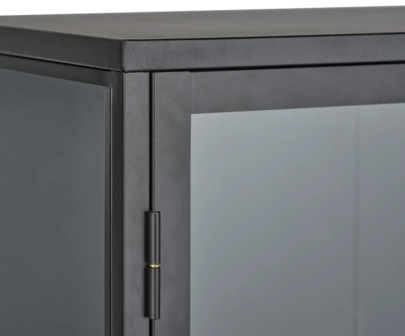 Vitrinekast Carmel Hoog Zwart Metaal 160cm - Giga Living