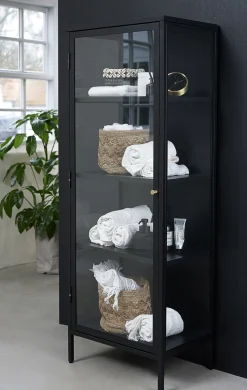 Vitrinekast Carmel Zwart H160 cm - Giga Living