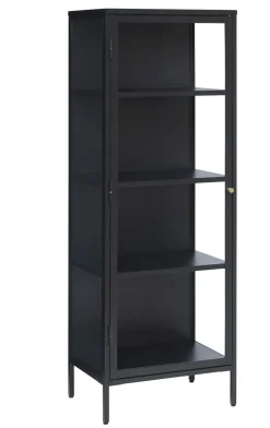 Vitrinekast Carmel Zwart H160 cm - Giga Living