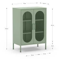 Vitrinekast Diora 2d Mintgroen - Giga Meubel