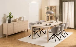 Vitrinekast Klevik Eikenfineer Wit 180cm - Giga Living