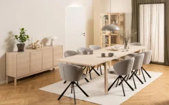 Vitrinekast Klevik Eikenfineer Wit 180cm - Giga Living