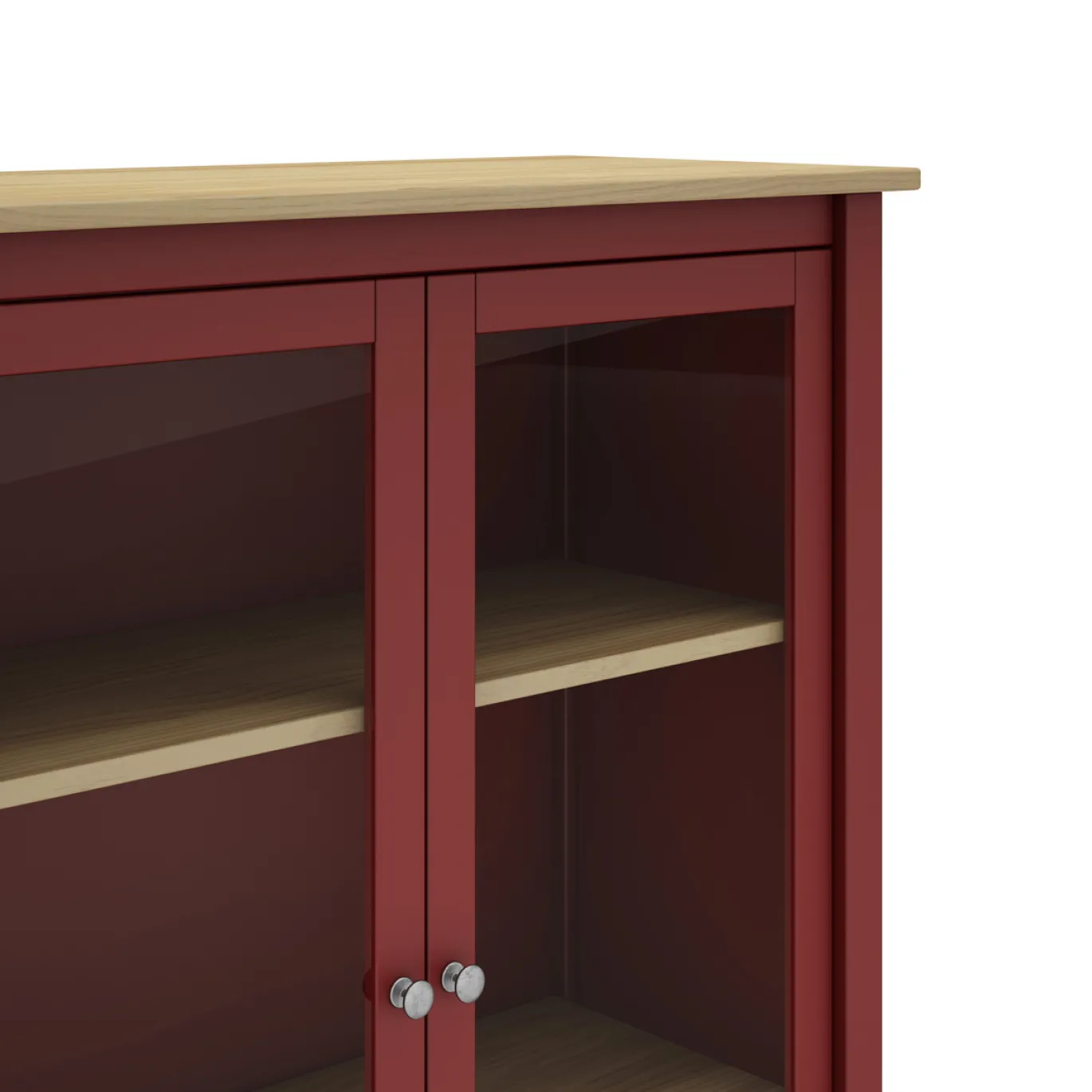 Vitrinekast Misti 2d Burgundy/eiken - Giga Meubel