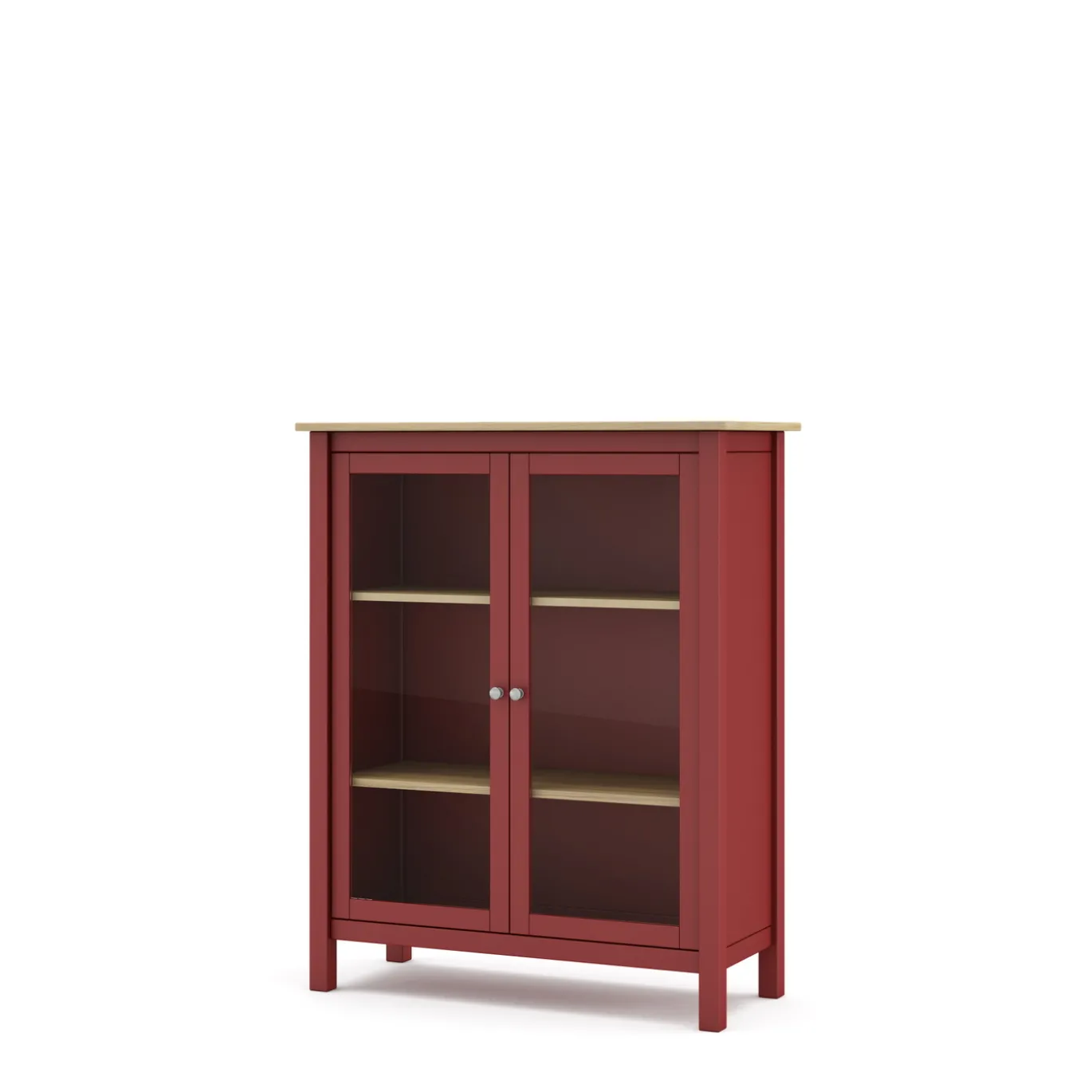 Vitrinekast Misti 2d Burgundy/eiken - Giga Meubel