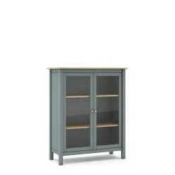 Vitrinekast Misti 2d Khaki Groen/eiken - Giga Meubel