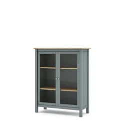 Vitrinekast Misti 2d Khaki Groen/eiken - Giga Meubel