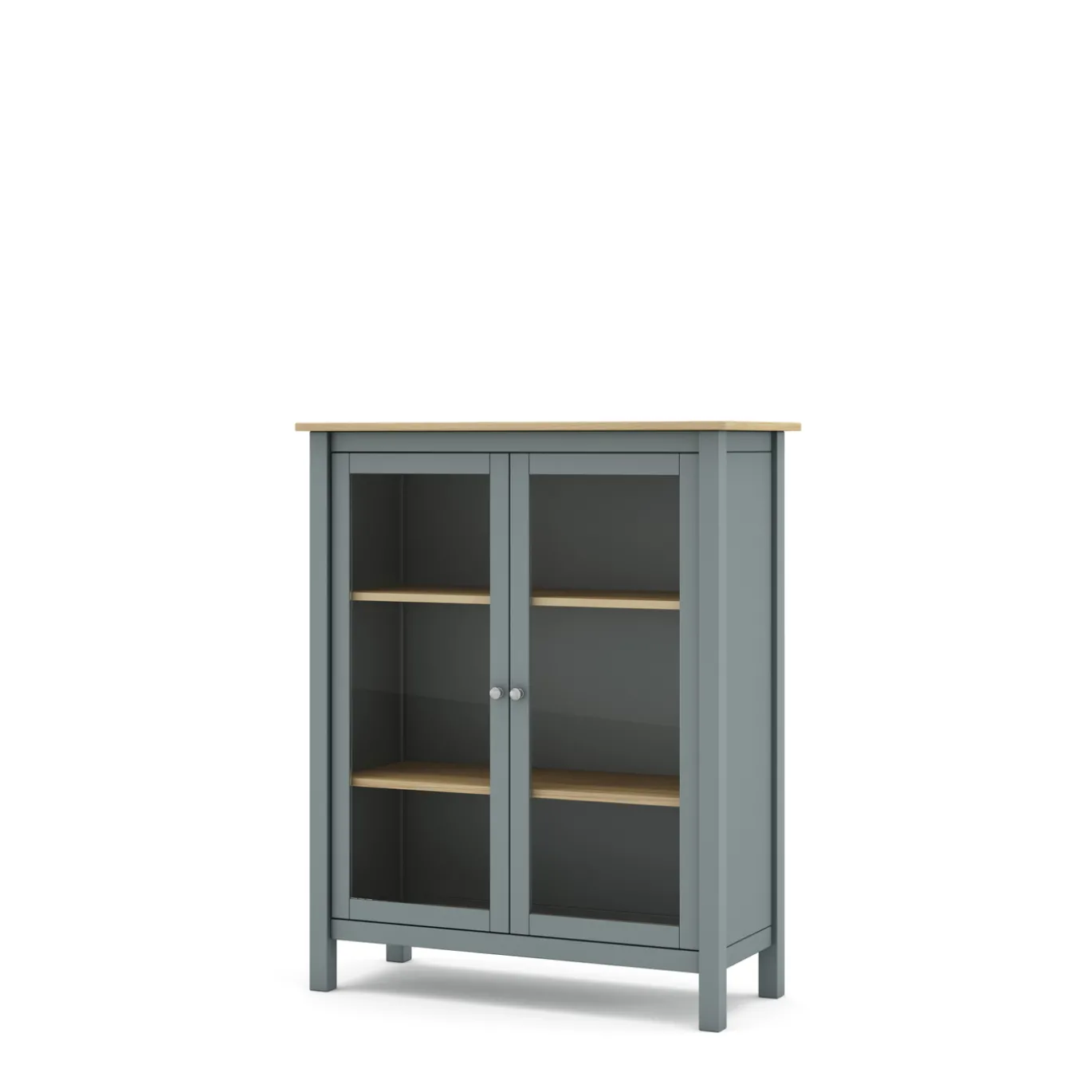 Vitrinekast Misti 2d Khaki Groen/eiken - Giga Meubel