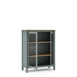 Vitrinekast Misti 2d Khaki Groen/eiken - Giga Meubel