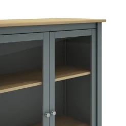 Vitrinekast Misti 2d Khaki Groen/eiken - Giga Meubel