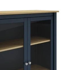 Vitrinekast Misti 2d Navy Blauw/eiken - Giga Meubel