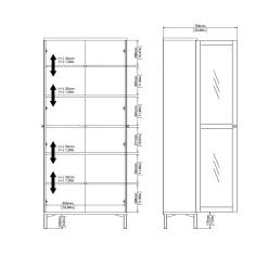Vitrinekast Roma Wit - Giga Living