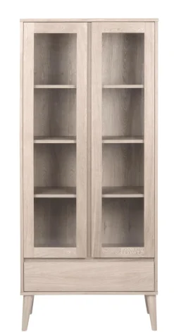 Vitrinekast Rosta Eikenfineer Wit 178cm - Giga Living