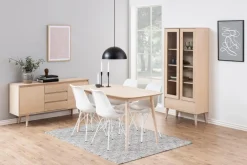 Vitrinekast Rosta Eikenfineer Wit 178cm - Giga Living