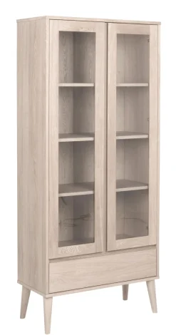 Vitrinekast Rosta Eikenfineer Wit 178cm - Giga Living