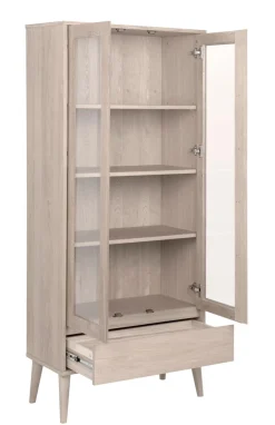 Vitrinekast Rosta Eikenfineer Wit 178cm - Giga Living